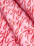 Pink Essential Logo Yarn Dyed Velour Beach Towel  Unisex