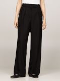 Black Pigment Dyed Relaxed Straight Leg Trousers  Women