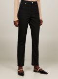 Black High Rise Slim Cigarette Black Ankle Jeans  Women