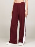 Red Sport Contrast Stripe Mid Rise Joggers  Women
