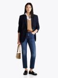Blue Faded High Rise Slim Ankle Jeans  Women