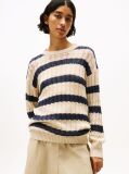 Multi Linen Blend Cable Knit Relaxed Jumper  Women