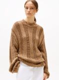 Brown Oversized Mock Neck Jumper  Women