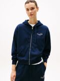 Μπλε Hoody Με Φερμουάρ Και Λογότυπο  Γυναίκες