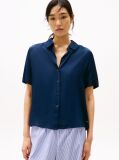 Blue Relaxed Fit Short Sleeve Shirt  Women