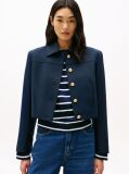 Blue Gold-Tone Button Slim Jacket  Women