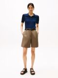 Brown Pleated Bermuda Shorts  Women