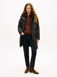 Black Water Repellent Down Hooded Coat  Women