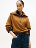 Khaki Interlock Knit Fleece Half-Zip Jumper  Women
