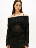 Black Sequin Cowl Neck Slim Jumper  Women