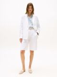 White Linen Blend Tailored Shorts  Women