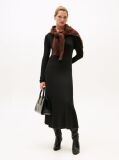 Black Ribbed Midi Fit And Flare Dress  Women