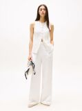 White Relaxed Linen Blend Suit Trousers  Women
