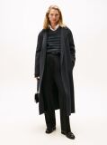 Grey Double-Faced Wool Blend Belted Longline Coat  Women