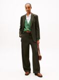 Green Pinstripe Oversized Straight Trousers  Women