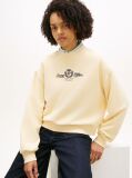 Beige Crest Embroidery Relaxed Terry Sweatshirt  Women