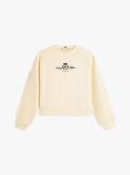 Beige Crest Embroidery Relaxed Terry Sweatshirt  Women