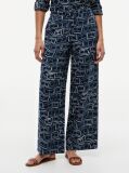 Multi Relaxed Wide Leg Pure Linen Trousers  Women