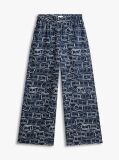 Multi Relaxed Wide Leg Pure Linen Trousers  Women