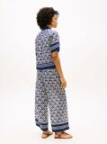 Blue Relaxed Fit Print Voile Shirt With Silk  Women
