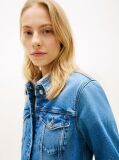 Blue Flag Embroidery Slim Denim Jacket  Women