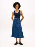 Μπλε Ψηλόμεση Εβαζέ Denim Midi Φούστα  Γυναίκες
