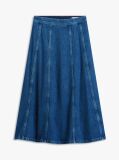 Μπλε Ψηλόμεση Εβαζέ Denim Midi Φούστα  Γυναίκες