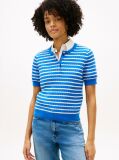 Multi Gold-Tone Button Cable Knit Short Sleeve Jumper  Women