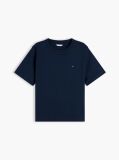 Blue Interlock Knit Boxy T-Shirt  Women