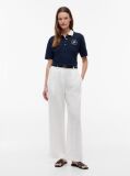 Blue Regular Fit Gold-Tone Button Polo Shirt  Women