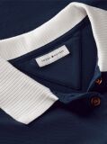 Blue Regular Fit Gold-Tone Button Polo Shirt  Women
