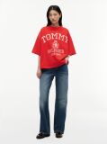 Κόκκινο T-Shirt Oversized Σε Άνετη Γραμμή  Γυναίκες