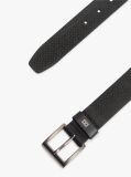 Black Flag Print Square Buckle Leather Belt  Men