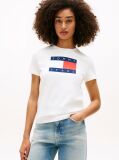 Άσπρο T-Shirt Με Tonal Σημαιάκι  Γυναίκες