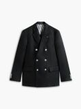Black Smart Casual Regular Fit Pure Linen Blazer  Men