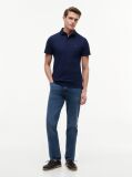 Blue Regular Fit Mesh Jersey Polo Shirt  Men