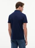 Blue Regular Fit Mesh Jersey Polo Shirt  Men