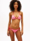 Pink Essential Print Halterneck Triangle Bikini Top  Women