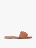 Brown Leather TH Monogram Strap Mules  Women