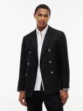 Black Smart Casual Regular Fit Pure Linen Blazer  Men