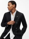 Black Smart Casual Regular Fit Pure Linen Blazer  Men