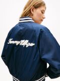 Blue Logo Appliqué Water Repellent Bomber Jacket  Women