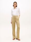Beige Tailored Straight Leg Linen Blend Trousers  Women