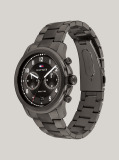 Grey Gunmetal Grey Dial Dual Time Watch  Men