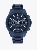 Blue Navy Geometric Dial Watch  Men