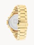Black Etched Bezel Crystal-Embellished Gold-Plated Watch  Women