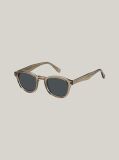 Beige Rivet Detail Oval Sunglasses  Men