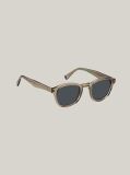 Beige Rivet Detail Oval Sunglasses  Men