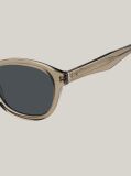 Beige Rivet Detail Oval Sunglasses  Men