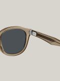Beige Rivet Detail Oval Sunglasses  Men